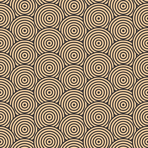 Modern vector pattern in Japanese style. Geometric black patterns on a gold background, circles in the sand. Modern illustrations for wallpapers, flyers, covers, banners, minimalistic ornaments