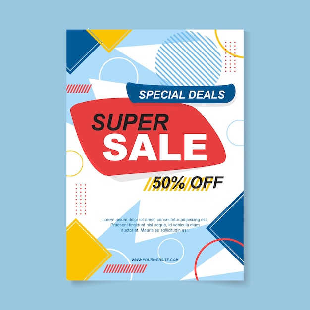Modern vector poster template with dynamic shapes and bold typography