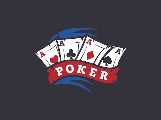 Vettore moderno gioco di poker con logo e emblema professionali vettoriali