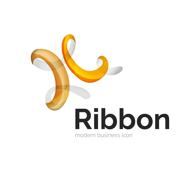 Modern vector ribbon logo