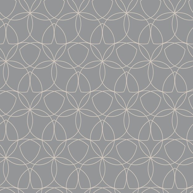 Modern vector seamless illustration Floral geometrical pattern on a gray background