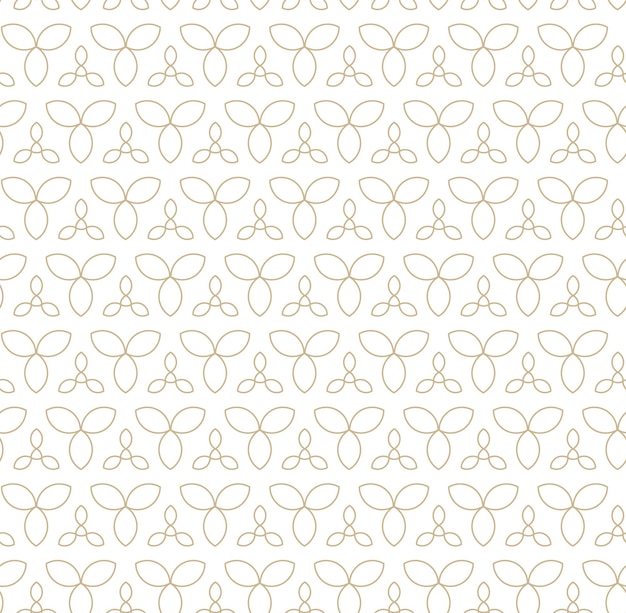 Modern vector seamless illustration linear gold pattern on a white background ornamental pattern for leaflets printing wallpaper backgrounds