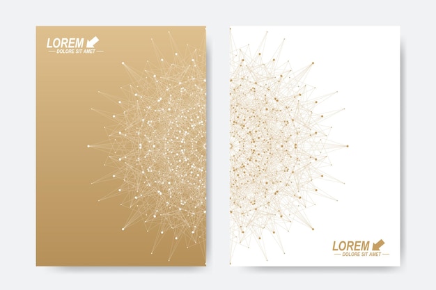 Modern vector template for brochure leaflet flyer cover magazine or annual report business science m...