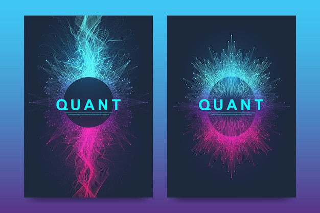 브로셔 전단지 전단지 표지 배너 카탈로그 잡지 연례 보고서 Quantu에 대 한 현대 벡터 템플릿...