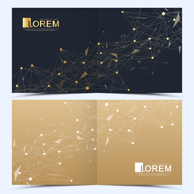 Modern vector templates for square cover brochure