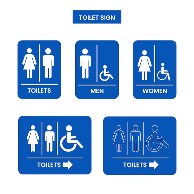 Modern Vector Toilet Icons Set