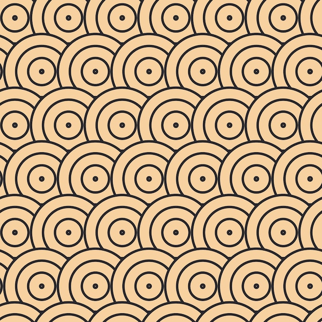 Modern vectorpatroon in japanse stijl geometrische zwarte patronen op een gouden achtergrondcirkels in het zand moderne illustraties voor wallpapers, flyers, covers, banners, minimalistische ornamenten