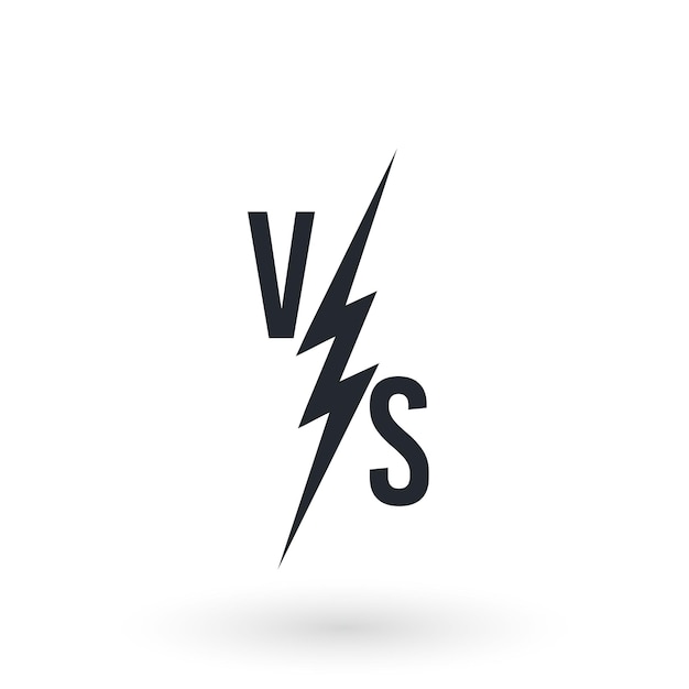 Vector modern versus battle background. vs battle headline with lightning bolt. competitions between contes