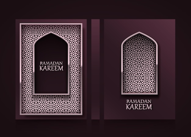 Bandiere verticali moderne, copertina ramadan kareem, sfondo volantino ramadan mubarak, elemento di design modello, illustrazione vettoriale