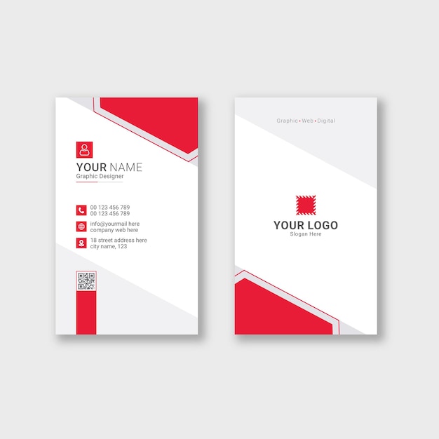 Modern vertical business card template design premium vector