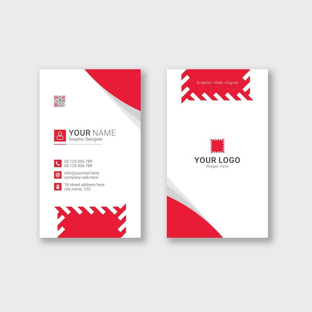 Modern vertical business card template design Premium Vector