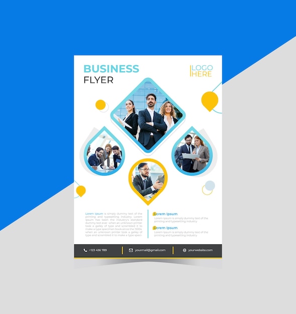 Vector modern vertical business flyer template