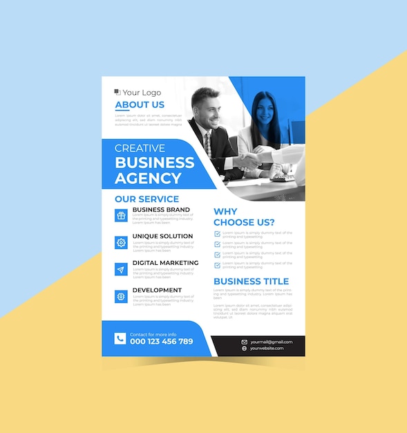 Vector modern vertical business flyer template