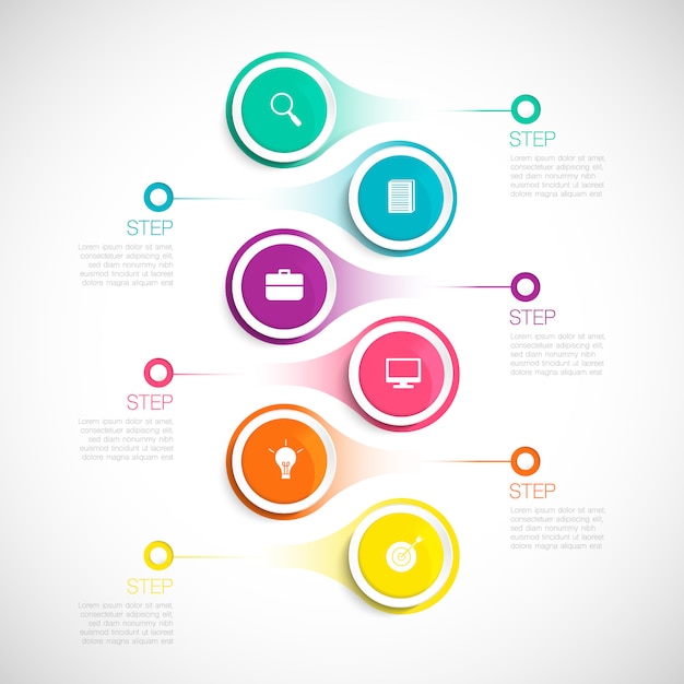 Современная вертикальная инфографика, иллюстрация для бизнеса, запуск, образование, график с шагами, варианты