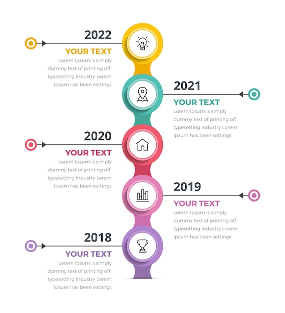 Modern Vertical Timeline Infographics with 05 Steps