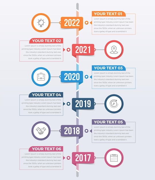 Modern vertical timeline infographics