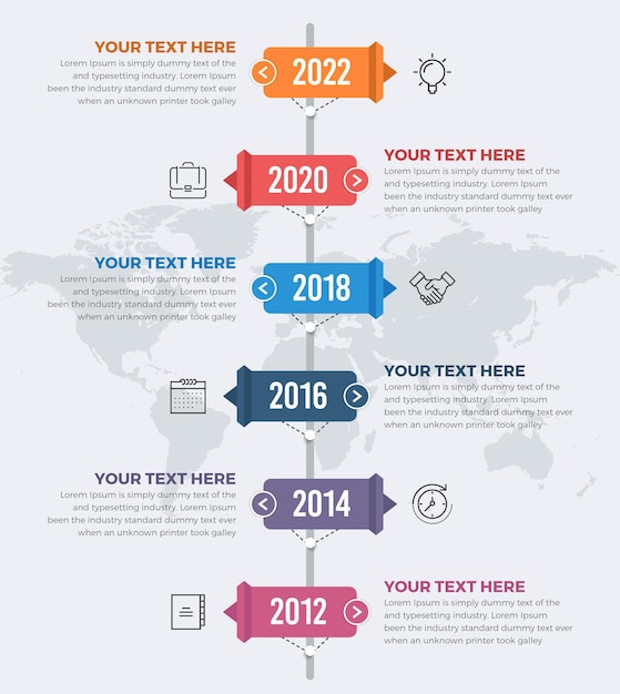 Vector modern vertical timeline infographics