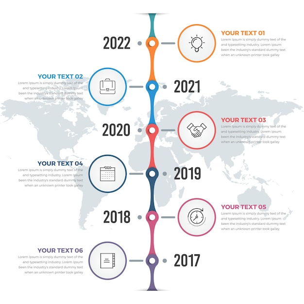 Modern Vertical Timeline Infographics