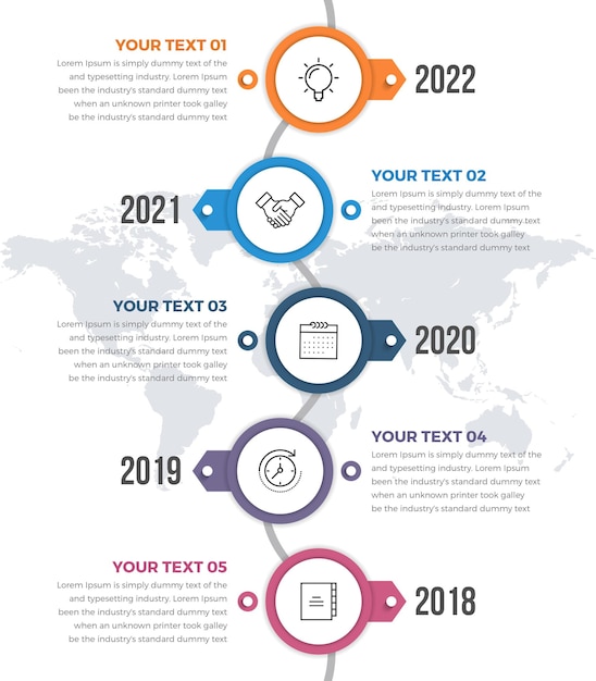 Infografica timeline verticale moderna