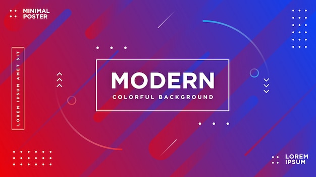 Modern Vibrant Abstract Gradient Memphis Style Background