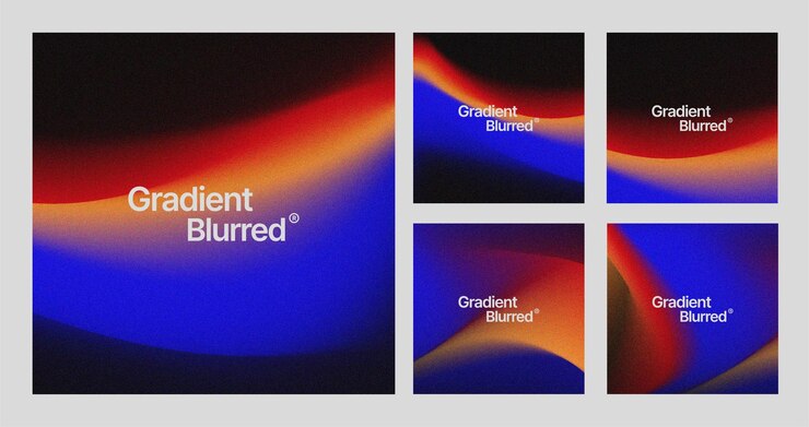 Vector modern vibrant colorful grainy gradient texture background collection