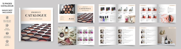 Vector modern vierkant cosmetica producten catalogus ontwerp schoonheid productcatalogus ontwerp productcatalogus