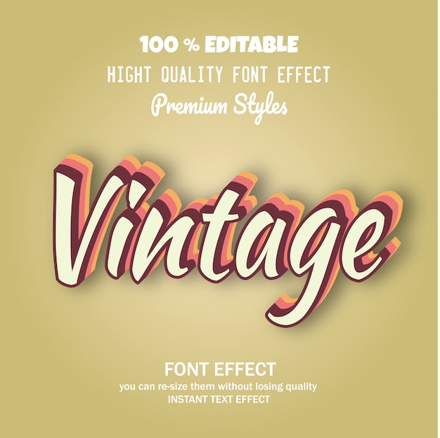 Vector modern and vintage font with cool effect