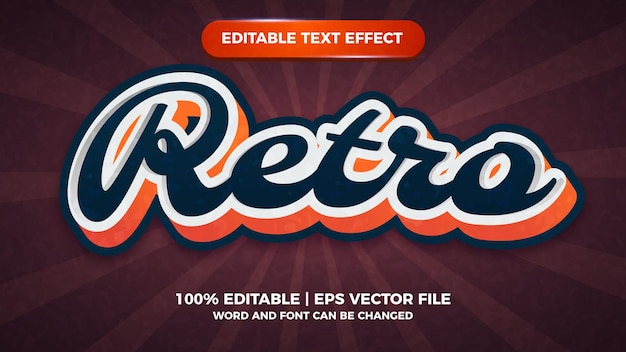 Modern vintage Retro Bewerkbaar teksteffect