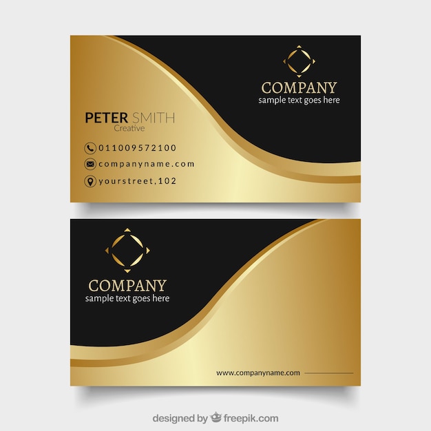 Vector modern vip cards with golden wave