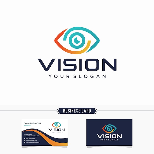 Vector modern vision logo and business card