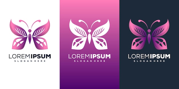 Modern vlinderlogo-ontwerp