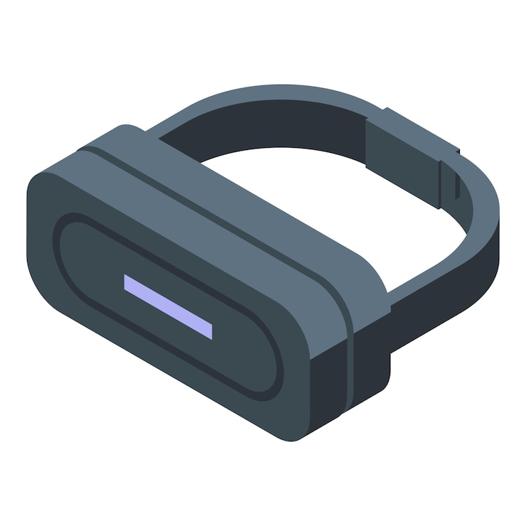 Vector modern vr glasses showing loading bar icon isometric view