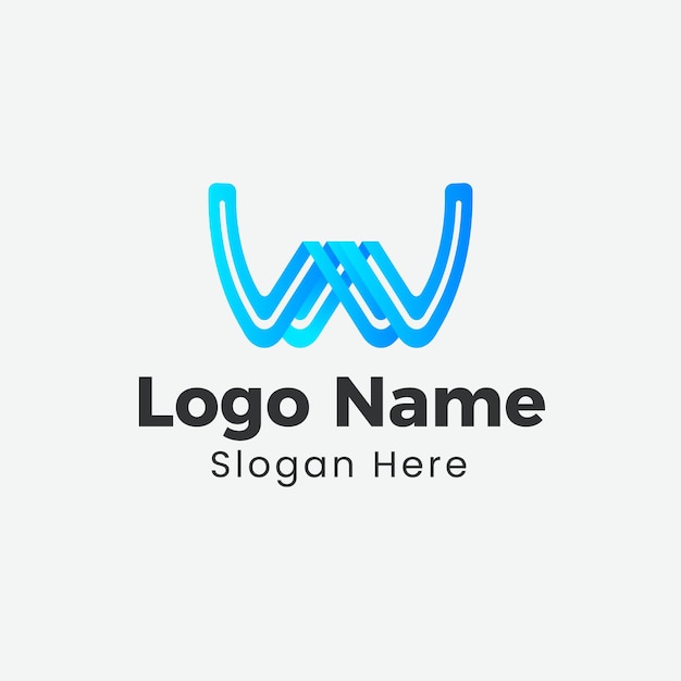 Modern w letter logo, colorful w logo, Vector logo letter w design template