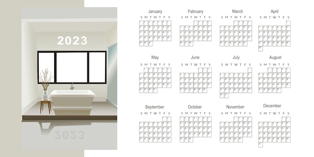 Vettore set vettoriale per pareti moderne design per loghi e poster di modelli calendario 2023