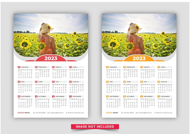 Modern wall calendar 2022 template design