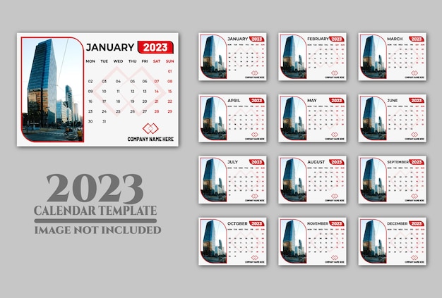 Vector modern wall calendar 2023 template design