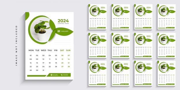 Modello di progettazione di calendario da parete moderno per l'anno 2023