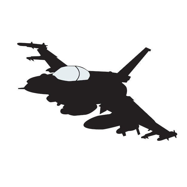 Vector modern war plane silhouette vector design