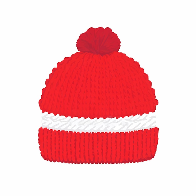 Vector modern warm winter knitted kids hat winter accessory isolated on white background