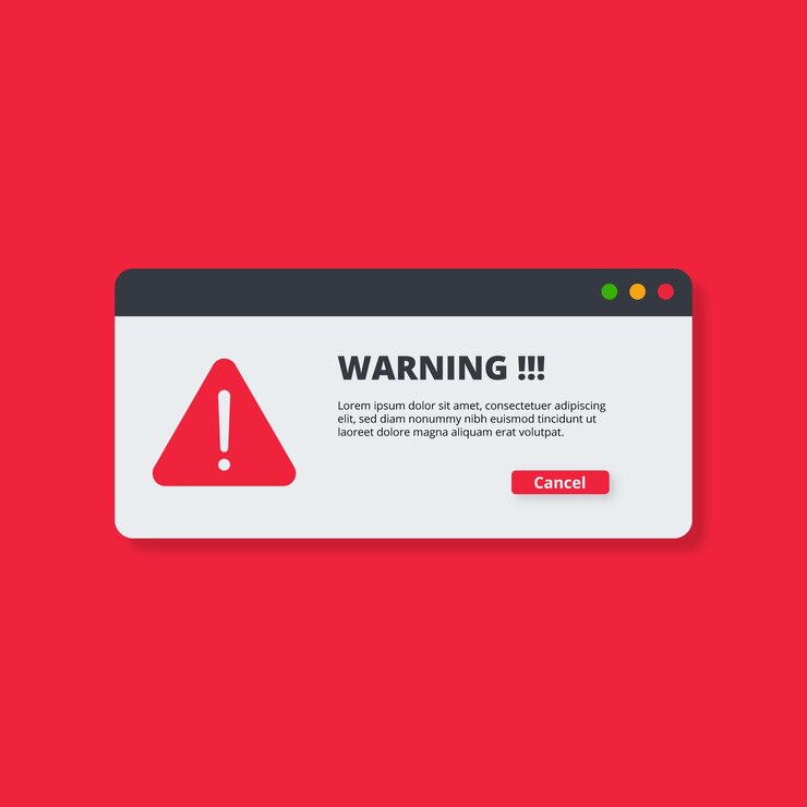 Modern warning pop up with flat design Free Vector