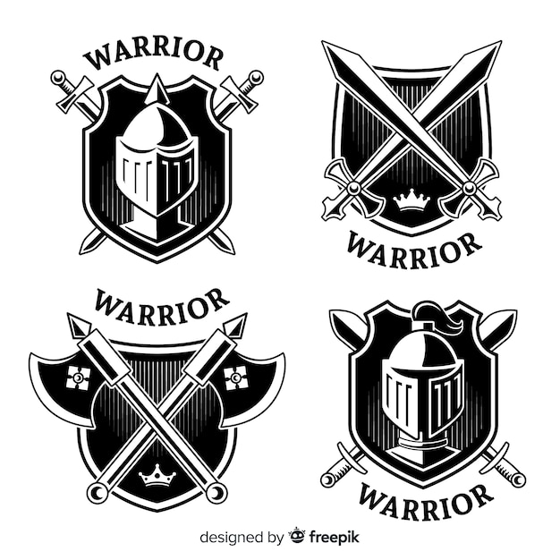 Modern warrior sports logo collection