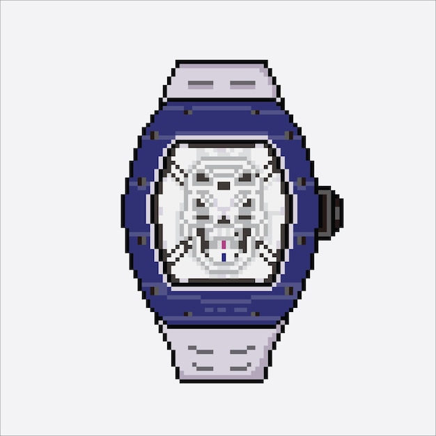 modern watch with pixel art style