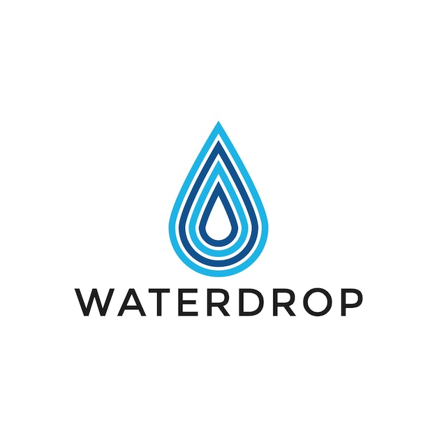 Modern Water Drop Logo Line Design Template