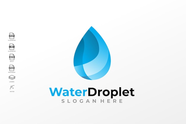 Modern Water Droplet Environment Logo Design Template Vector