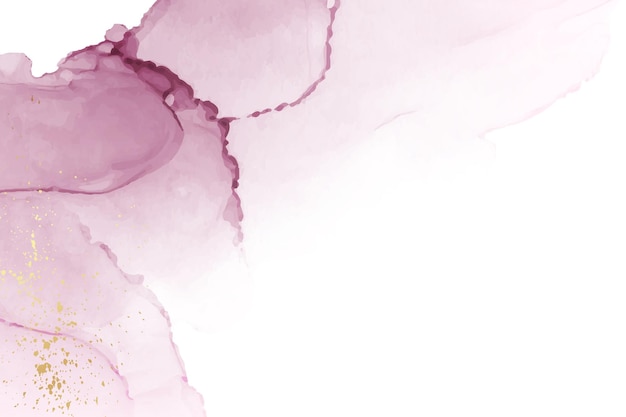 Modern watercolor background with abstract pink ink waves and stains