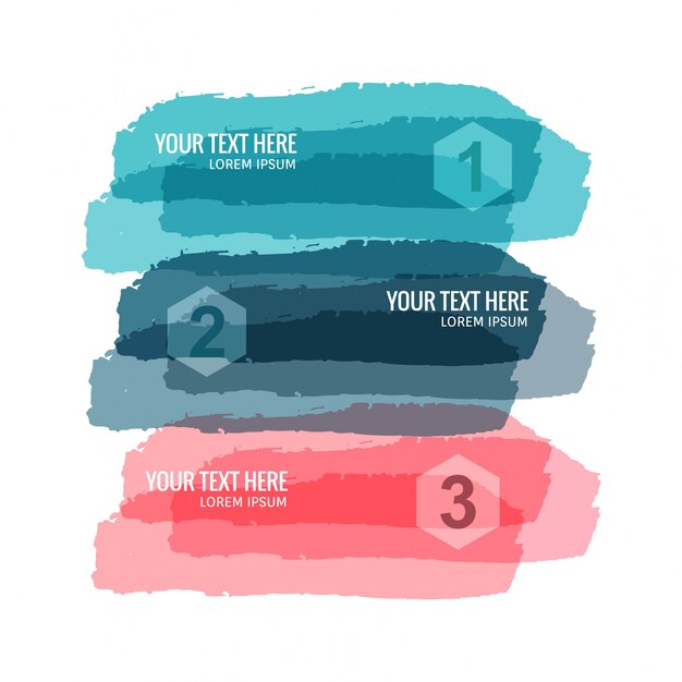 Vector modern watercolor banners set