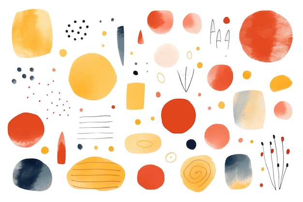 Vector modern watercolor vector graphic with abstract design and geometric shapes