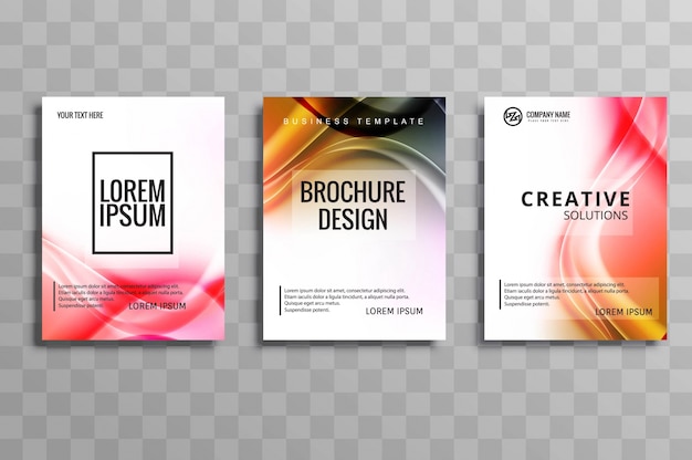 Vector modern wave business brochure set template design