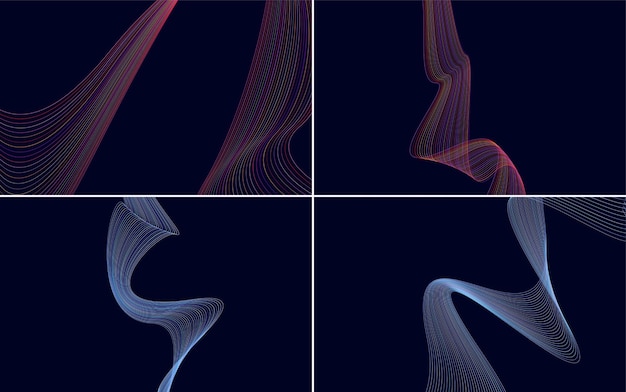 Modern wave curve abstract presentation background pack