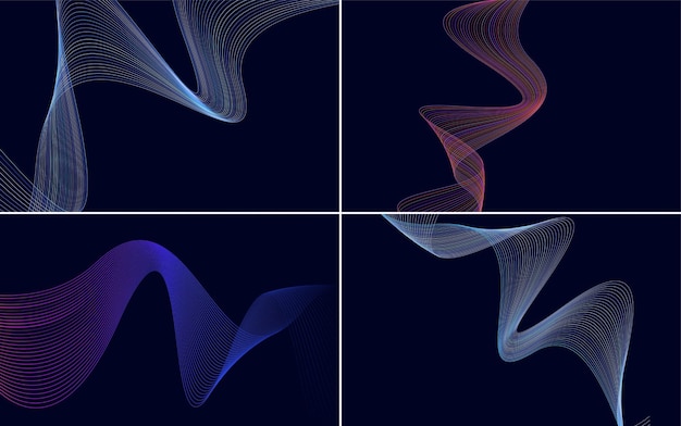 Modern wave curve abstract presentation background pack
